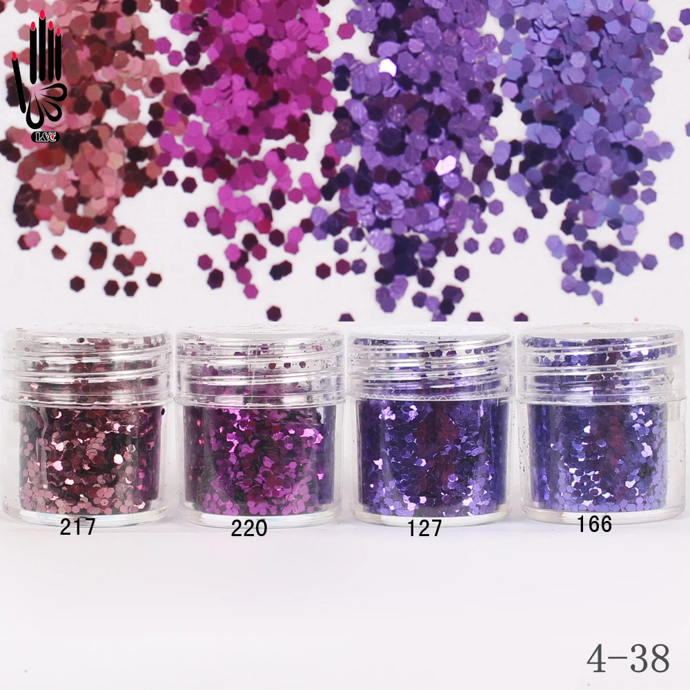1 баночка/коробка 10 мл 4 пурпурных синих цвета блестки для ногтей порошковая