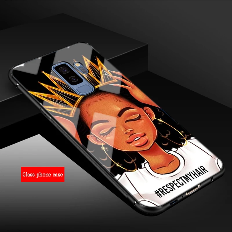 Чехол из закаленного стекла Melanin Poppin Aba для Samsung Galaxy A6 A6S A8 A8S J6 J8 2018 S8 S9 S10 PLUS NOTE 8 9 |