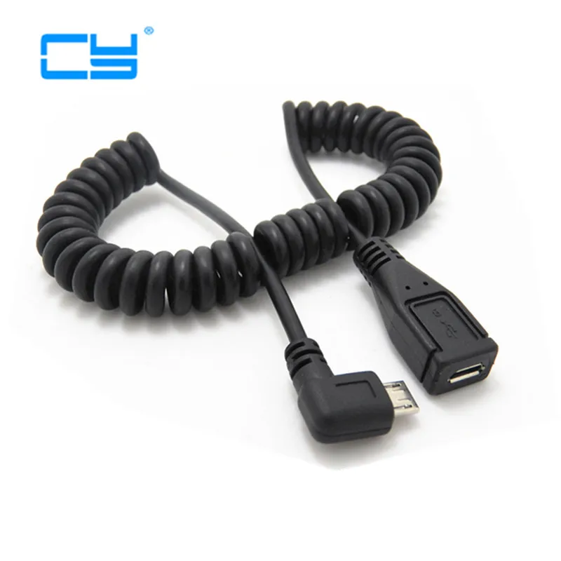 Удлинительный Шнур Micro USB папа мама растягивающийся пружинный кабель с прямым