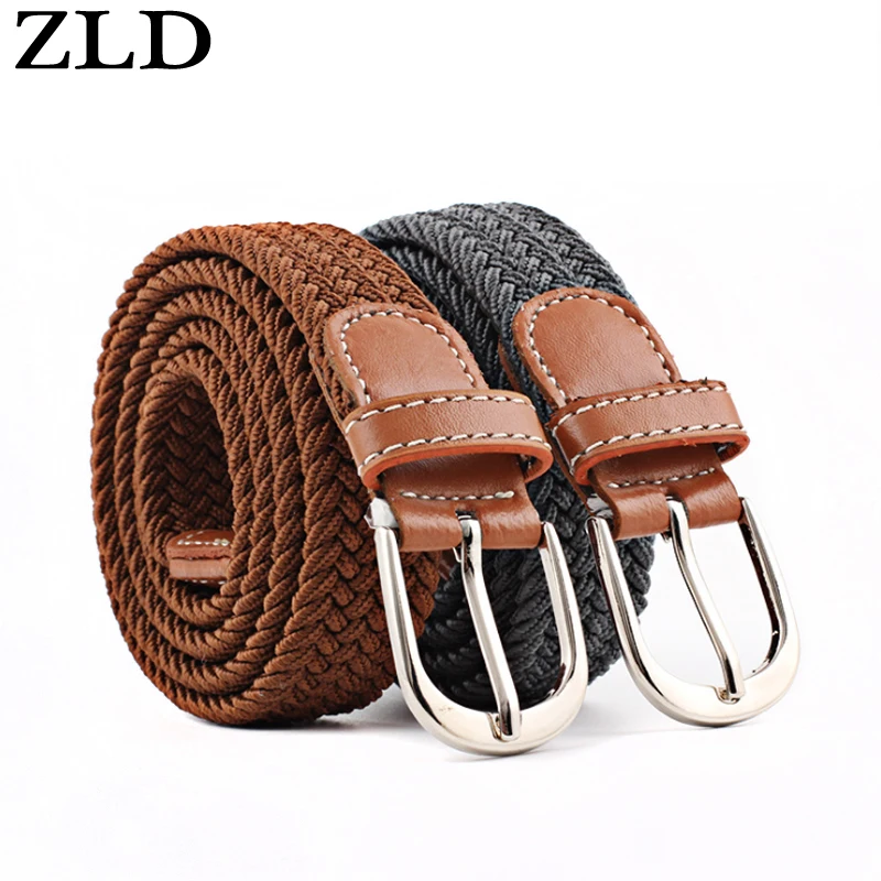 ZLD women's Elastic Stretch Waist Belt Canvas Stretch Braided Elastic Woven Belt Hot Metal Stretch pin buckle Belt For ladys