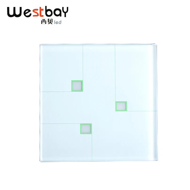 Кристальная панель сенсорный выключатель 3 банды 2 пути настенный 86 Нижняя