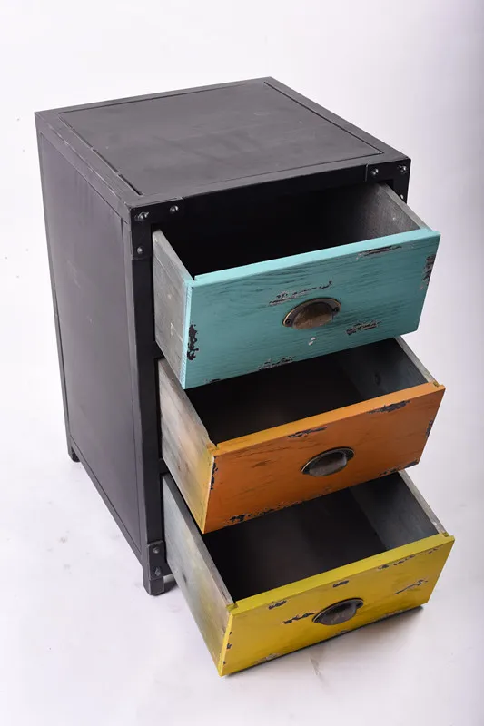 Лофт промышленный Кантри Стиль книжный шкаф Doo старый железный прикроватный