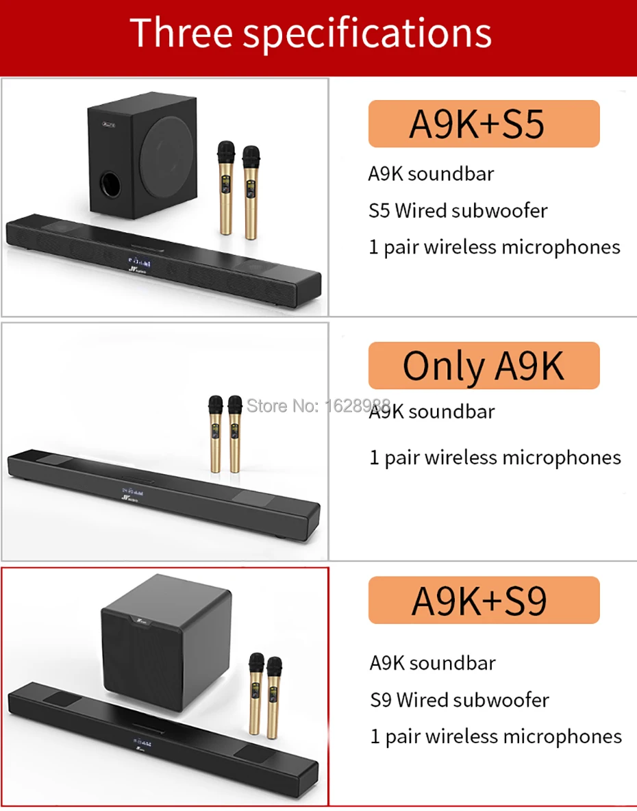 60 Вт A9K беспроводной Саундбар с беспроводным микрофоном K tv сабвуфер Bluetooth Звуковая Панель для ТВ динамик домашний кинотеатр бас AUX TF USB