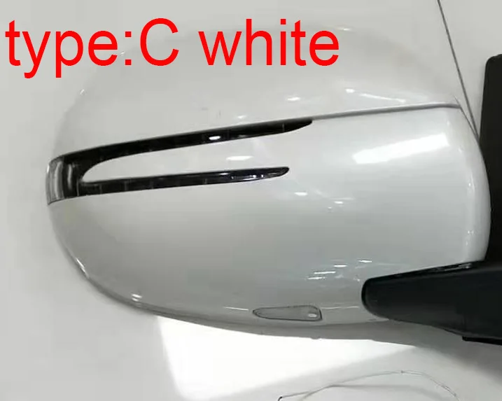 TYPE C White Многофункциональный светодиодный хромированный боковое зеркало заднего вида с зажимом для Toyota Land Cruiser Prado LC120 аксессуары 2003-2008 - Цвет: TYPE C White