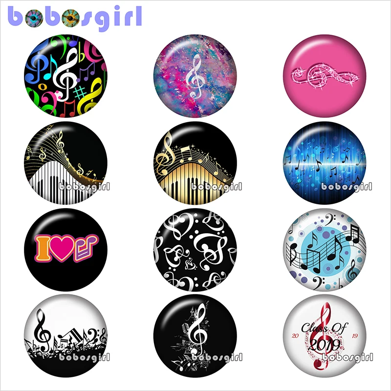 I love music piano glass snap button jewelry DIY Кабошоны с плоской обратной стороной TW1155 | Украшения и