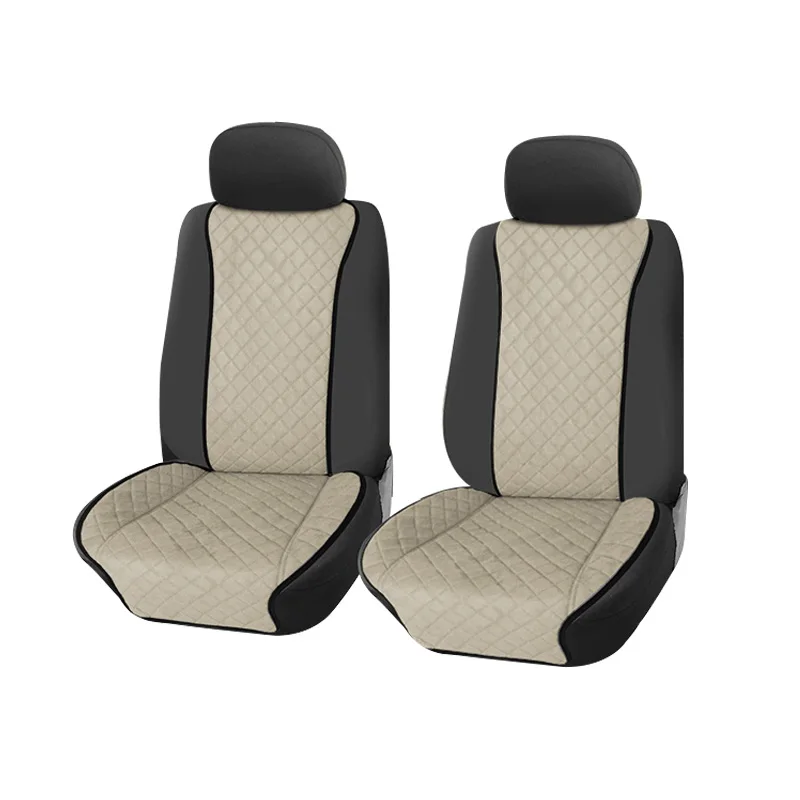 beige2 Искусственная замша, автомобильное кресло sushion, подходит для большинства автомобилей, четыре сезона, высококачественный автомобильный интерьер, серые универсальные автомобильные чехлы - Название цвета: beige2