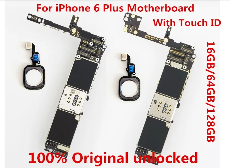 100% оригинальная материнская плата для iPhone 6 Plus 64 ГБ с полной разблокировкой Touch ID