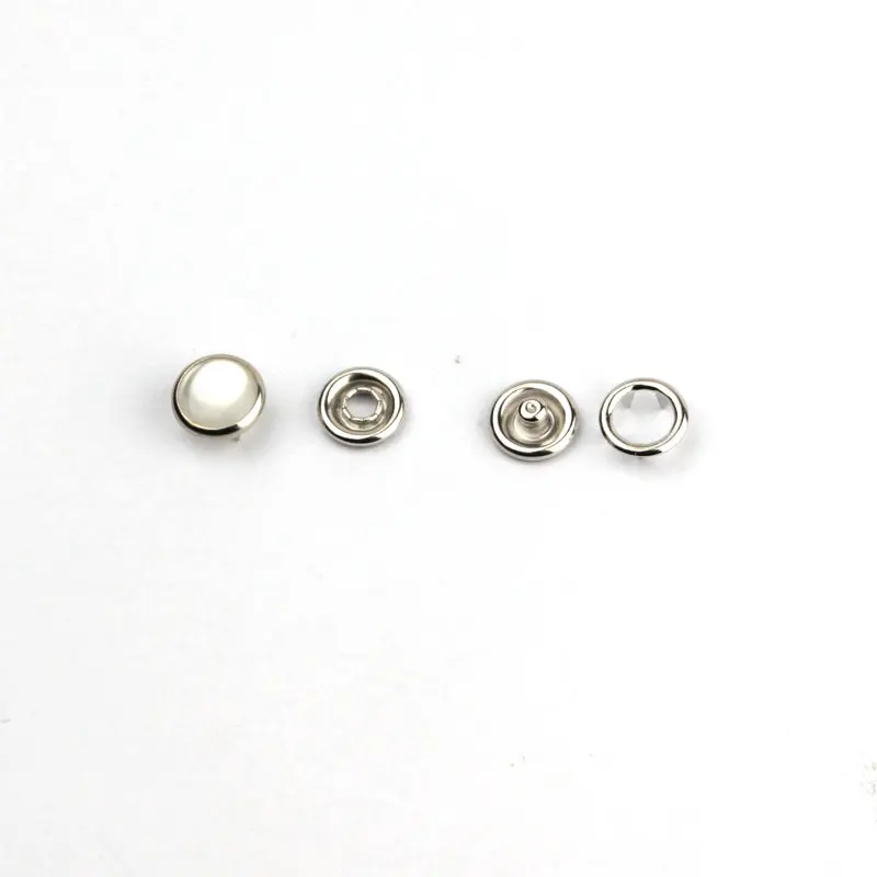 Набор жемчужных пуговиц Серебряный тон без пришивки Открытое кольцо пресс