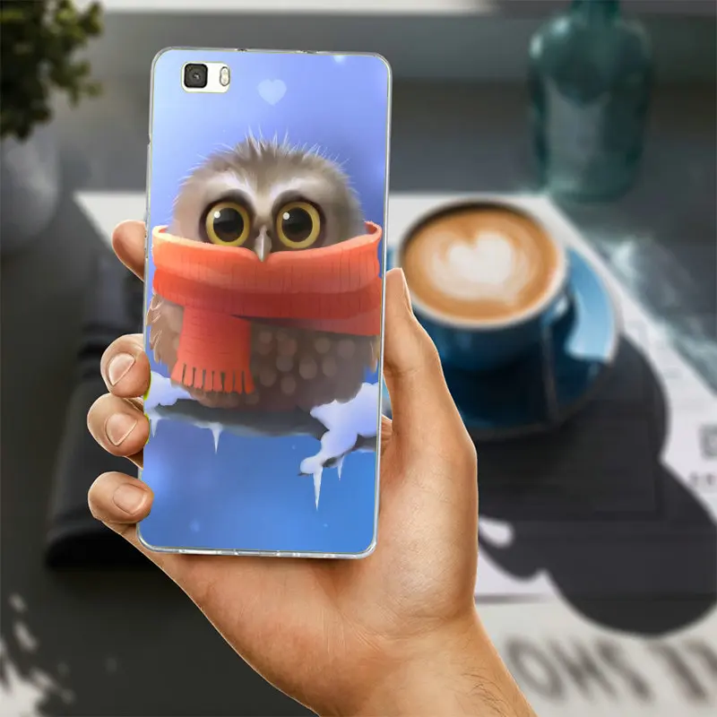 Милая сова сердца любовник Рождество для huawei P8 P9 P10 P20 Lite Коврики 10 Pro Y5 Y6 Y3 II Y7 Honor 6X9