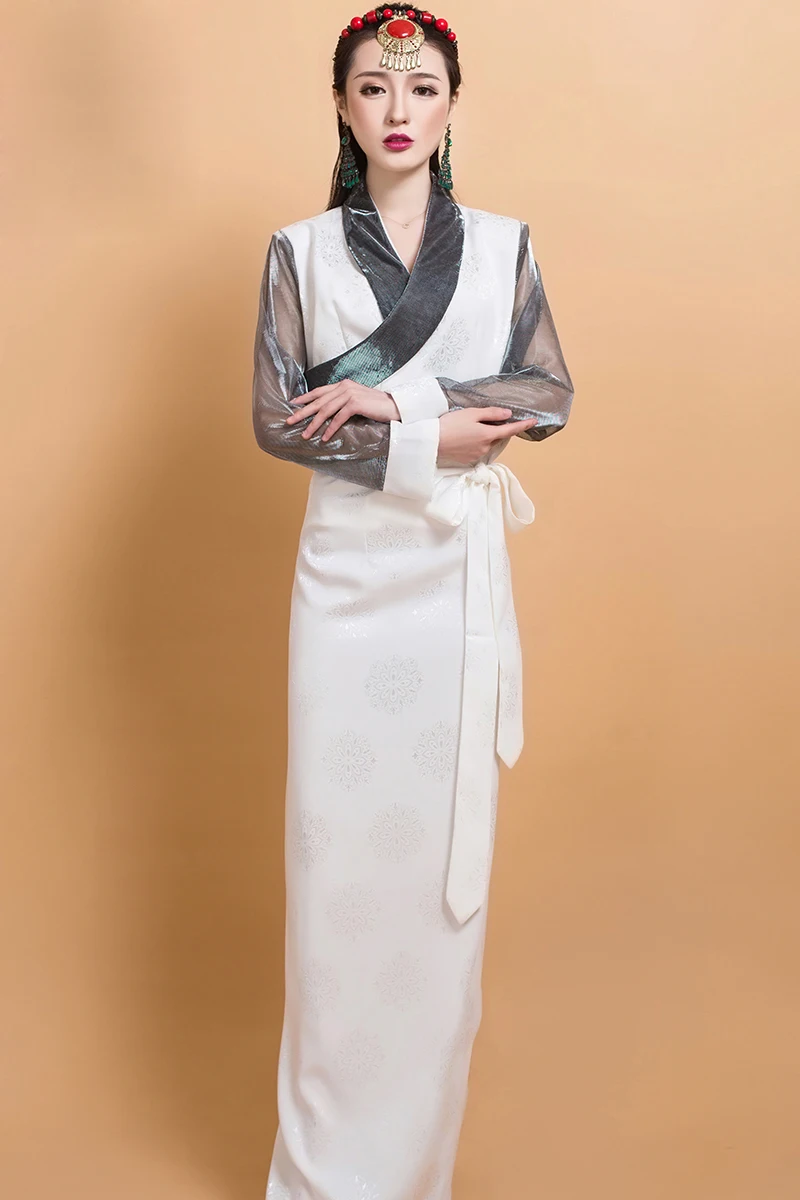 Traditional Tibetan Women Clothing Nepal Tibet Tourist costumes New Bora Ando Tibetan Long Robe Ethnic style Lhasa Gown Dress