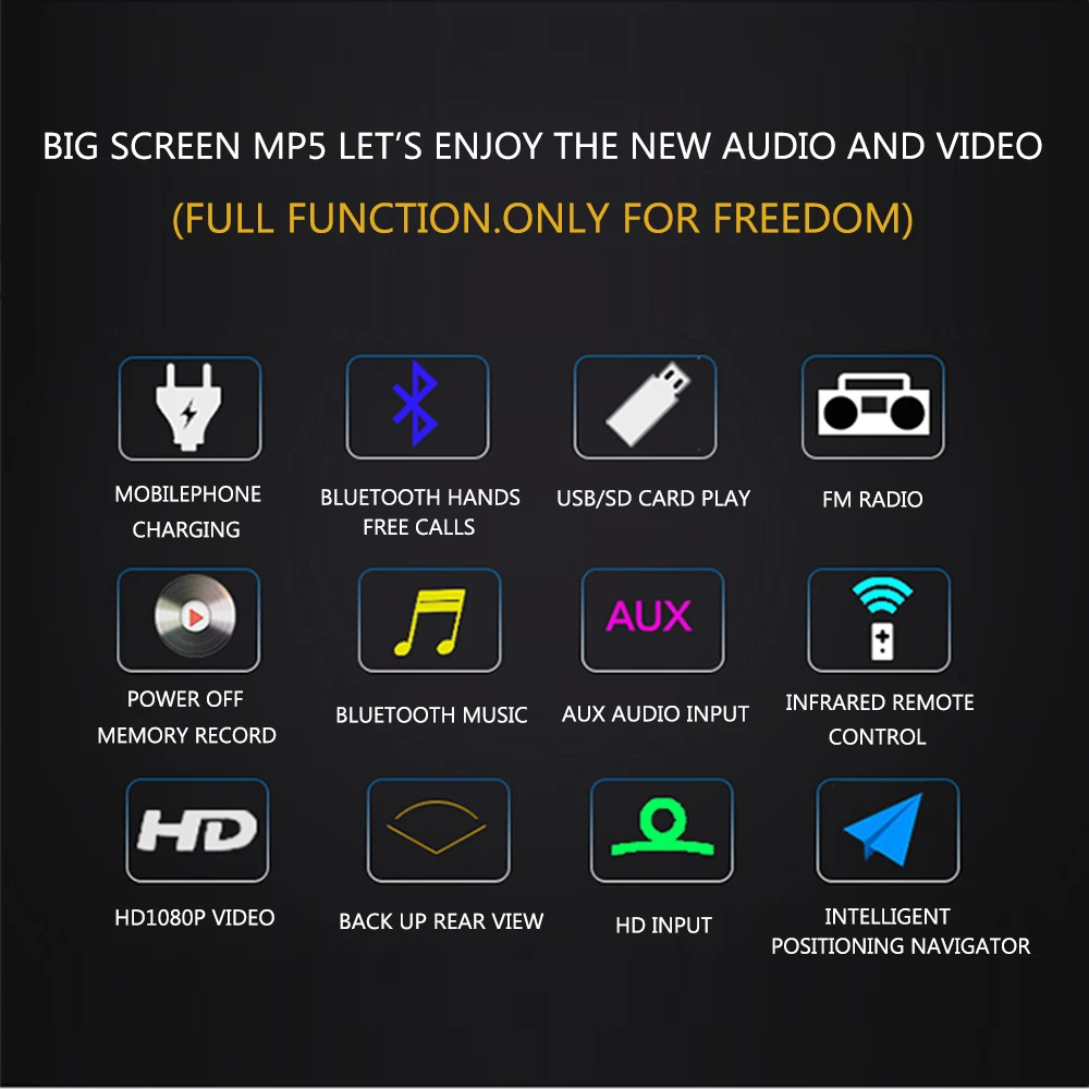 7-дюймовый Bluetooth Автомобильный MP5 плеер с телескопическим большим экраном DVD FM/MP5