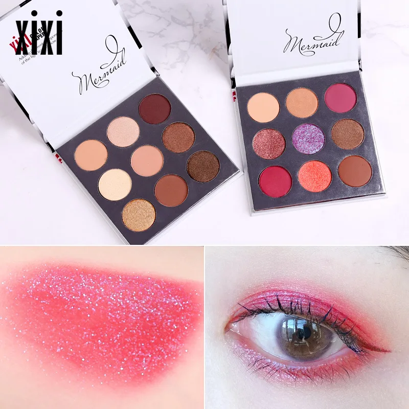 

9 Color Makeup Color Shadow Palette Matte Shimmer Scrub Mermaid Eyeshadow Shiny Makeup Eye Shadow Powder Palette Eye Makeup