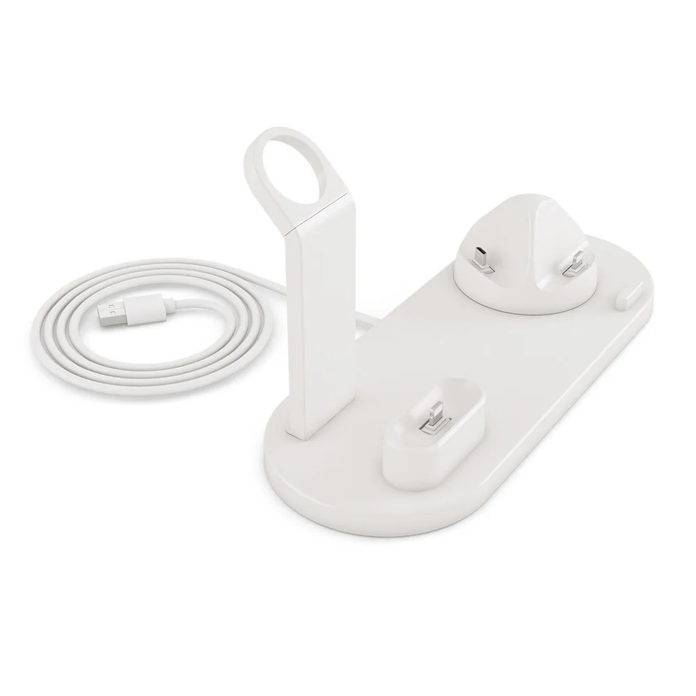 White FDGAO зарядная подставка для Apple Watch AirPods USB зарядное устройство type-C док-станция держатель для iPhone Xs Max XR X 7 6S 6 8 Plus samsung - Тип штекера: White