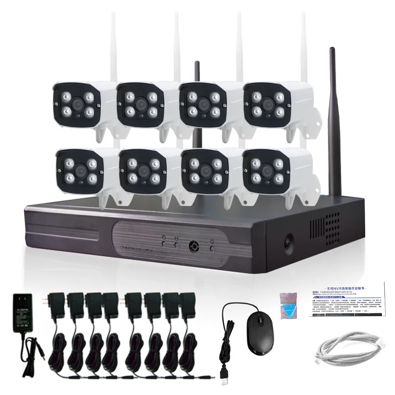 Камеры безопасности системы видеонаблюдения ip камеры wifi Открытый 1080 P 8CH комплект