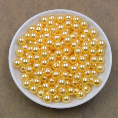 Yellow 6 мм 200 шт цвет одежды ABS имитация жемчуга DIY ожерелье ювелирных изделий ремесло украшенная бисером сумка обувь для джинсов декоративные принадлежности - Цвет: Yellow