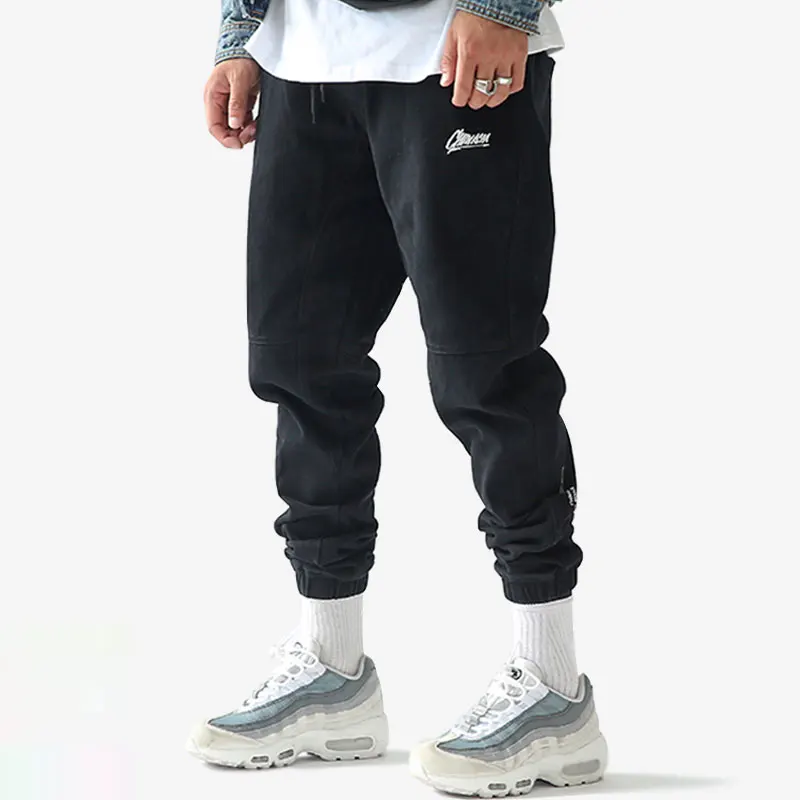 CHINISM мужские Брендовые повседневные брюки для бега черные Слаксы с узором