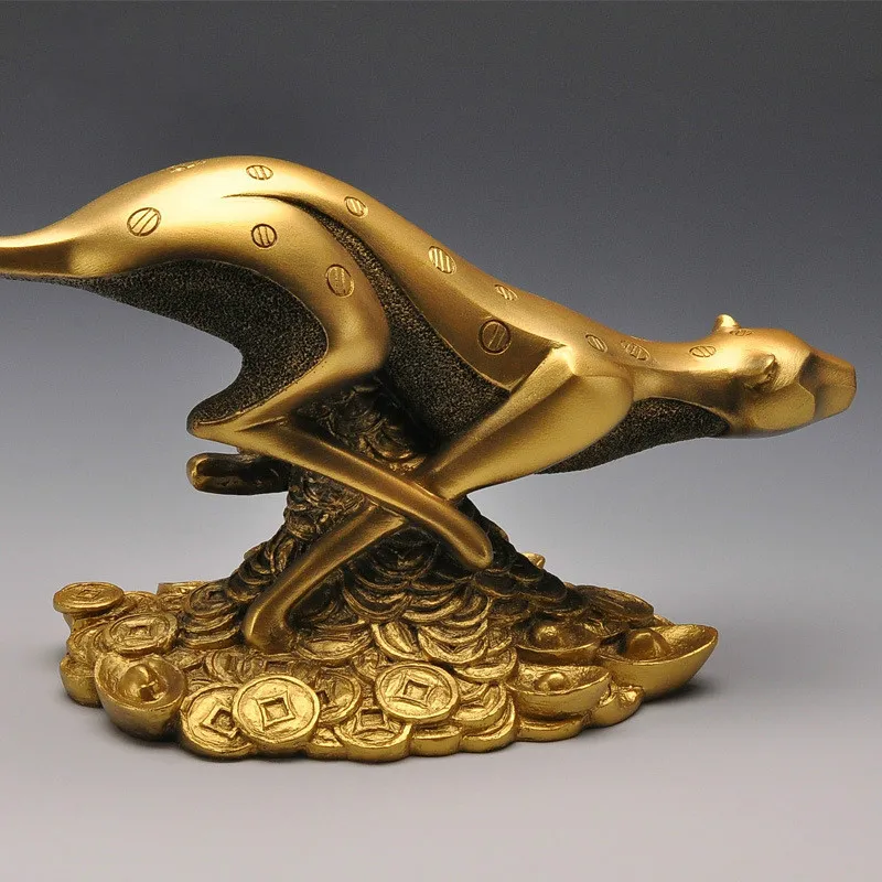 Леопардовая Смола Модель ремесла украшения офисный бар скульптура