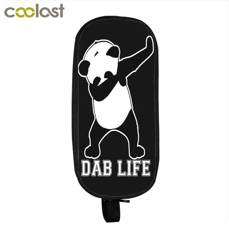 Настроить ваш образ Логотип Название Для женщин косметички и случаи дети Dab панда карандашница составляют мешок кошки школа Случае