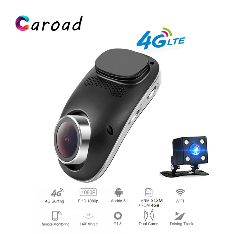 Caroad 4 г Wi Fi Full HD 1080 P Android 5 1 ADAS Автомобильный dvr тире камера двойной объектив