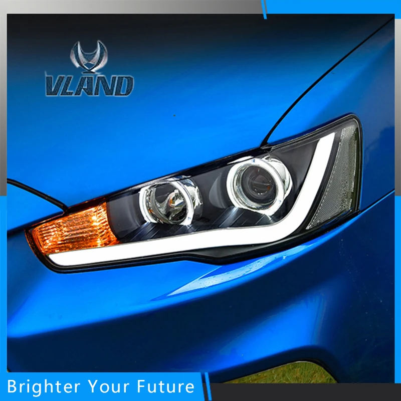 2 шт Ангел глаз фара для Mitsubishi Lancer-EX фары 2010- светодиодный DRL фары Биксеноновые линзы двойной луч