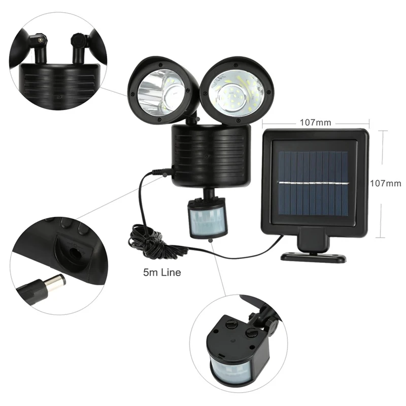 Фонасветильник с датчиком движения 22 светодиодный|Уличные фонари| |