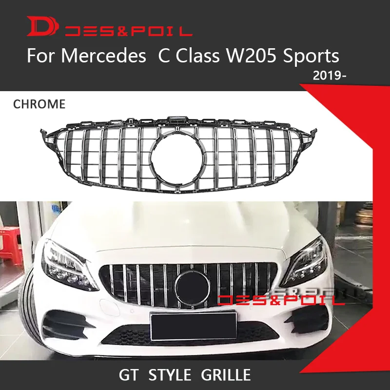 Новинка, C Класс W205 GT решетка, вертикальная решетка, сетка, передний бампер, гоночный купе, седан для Mercedes C180 C200 C250 C43, спортивный