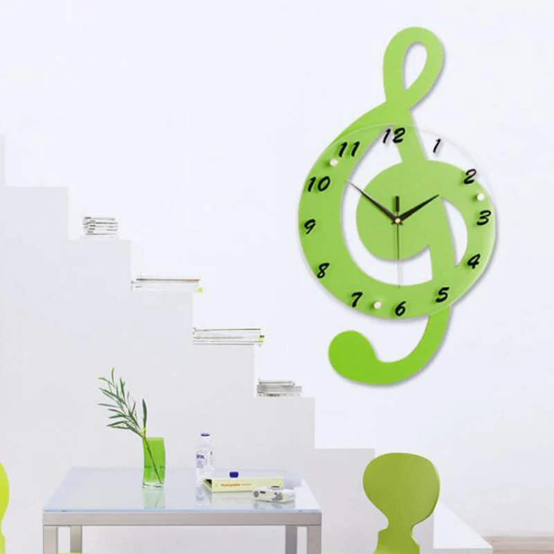 М. Сверкающий мир Diy немой часы Рождественский подарок музыкальные ноты настенные часы деревянные стеклянные креативные Подвесные часы для гостиной музыка