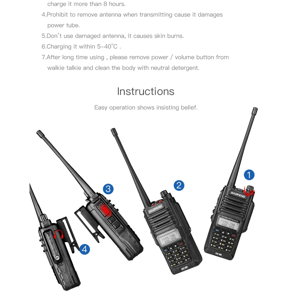 Baofeng UV-9R UV9R плюс Водонепроницаемая рация Ham VHF радиостанция IP67 10 км кв трансивер оборудование связи