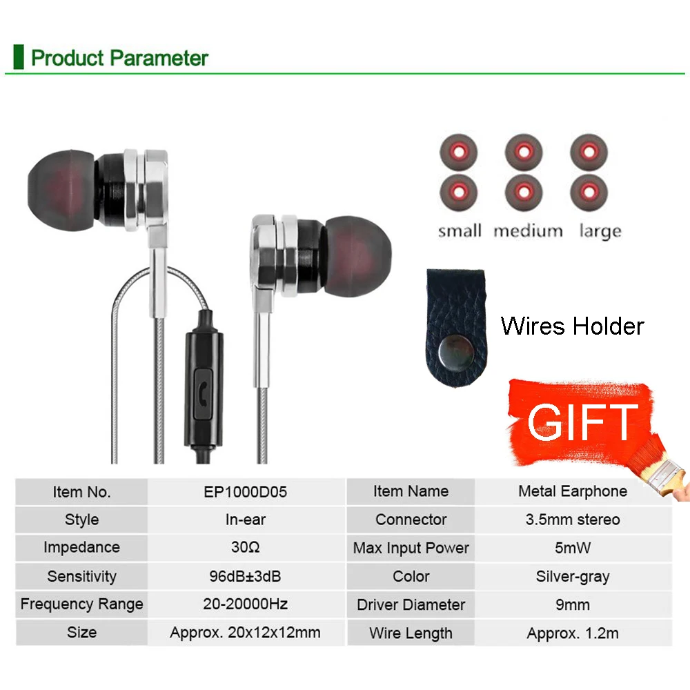 Hi-Fi спорт наушники стерео бас-вкладыши Наушники для мобильного телефона 3.5 мм с