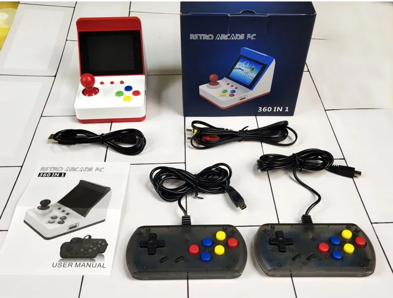 3-дюймовый 8Bit Портативный ретро мини аркадная игра станции, портативные игровые консоли встроенный 360 видеоигры классический Семья ТВ F C игровой консоли - Цвет: Red