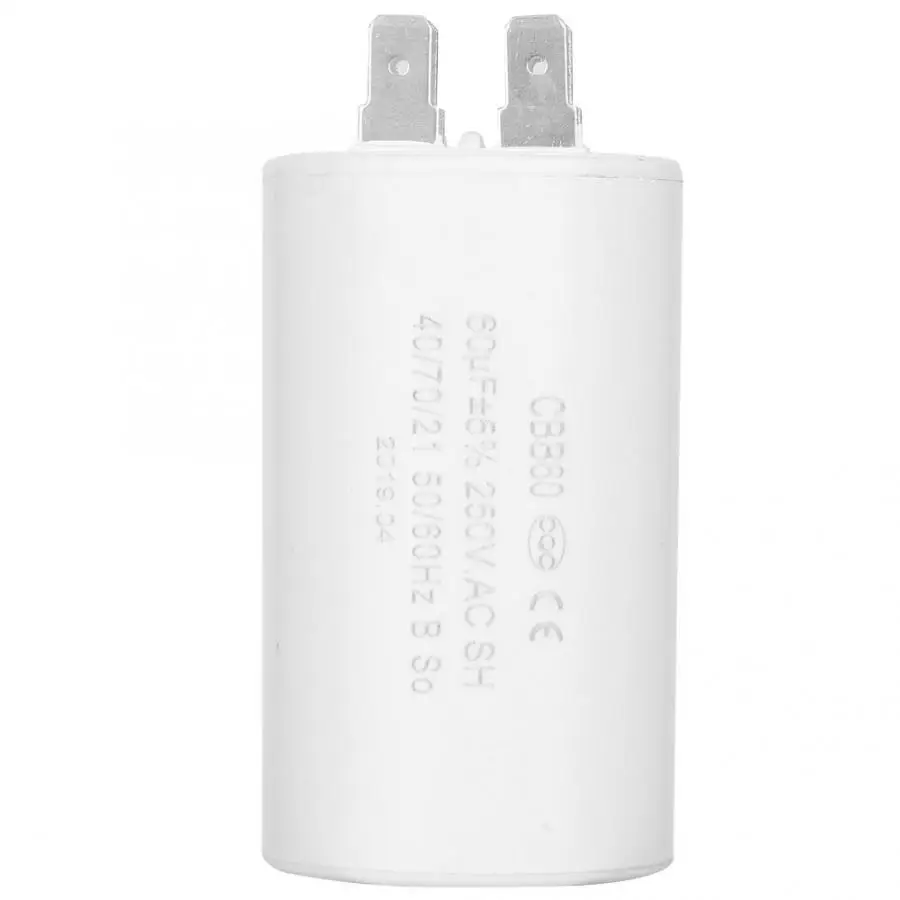 Конденсатор двигателя в форме цилиндра 250 В переменного тока 60 мкФ 50/60