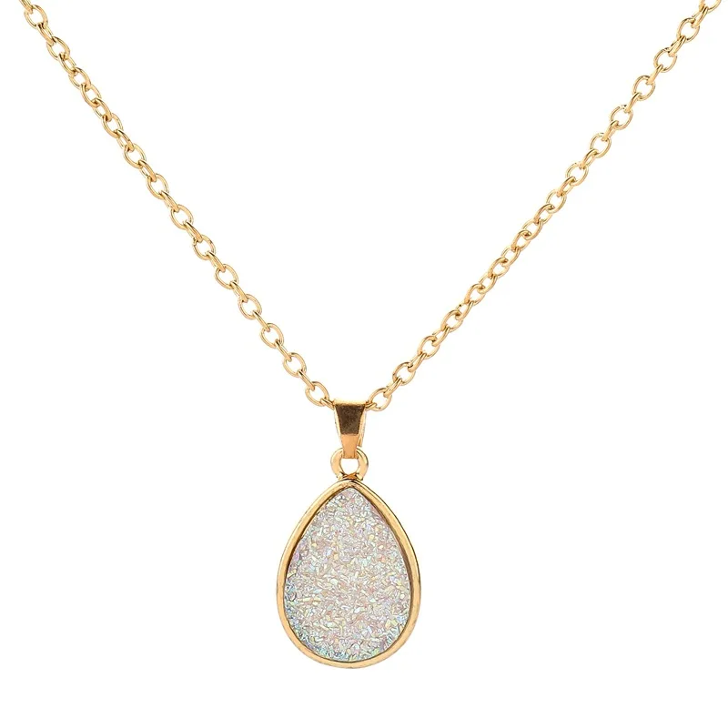 Модный простой кулон в форме слезы милый Кристалл ожерелье стразы