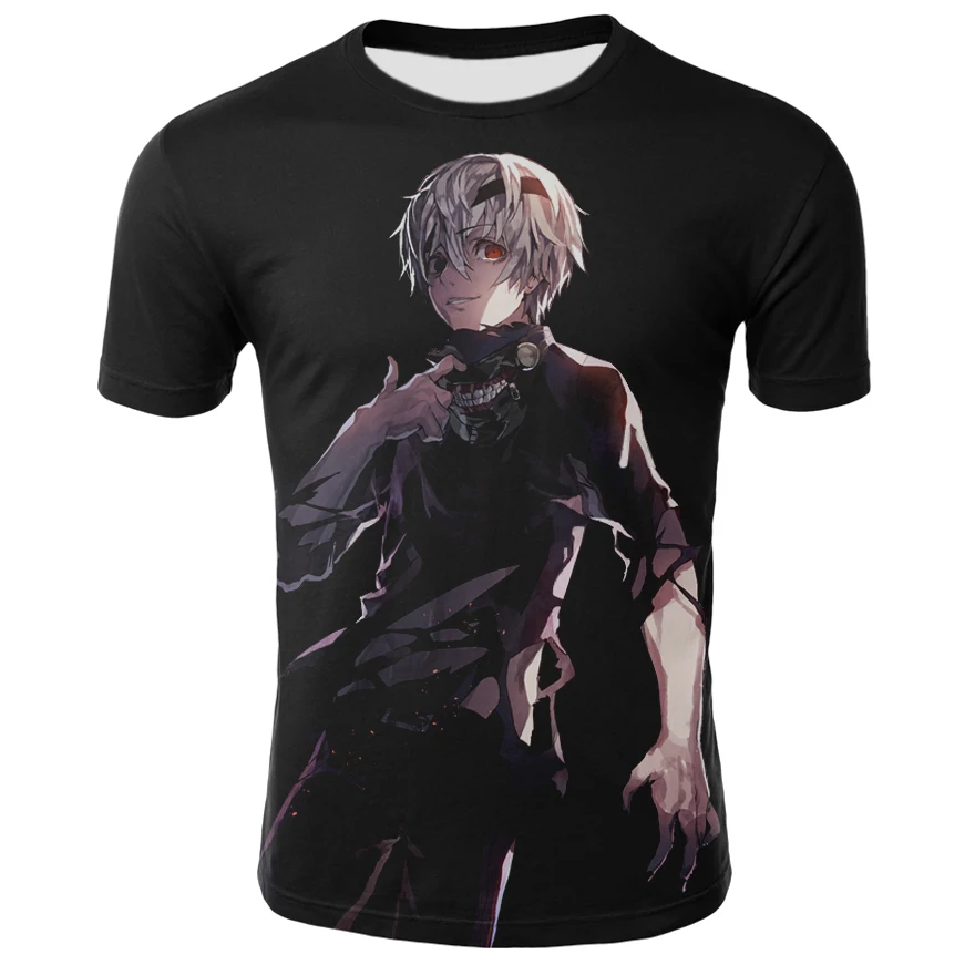 2018 Летние Новые Аниме Токийский Гуль Футболка Мужская и Женская hipster футболка
