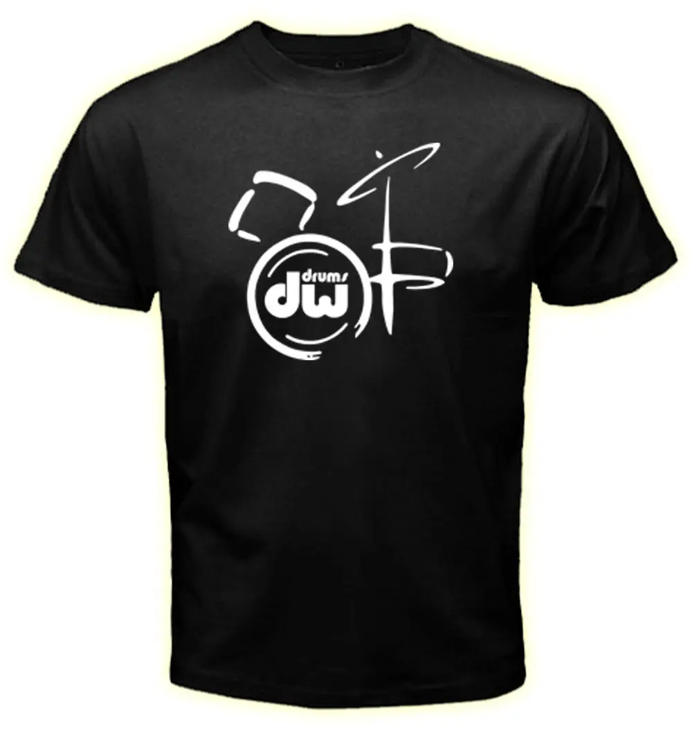 DW Drum Music Instrument Мужская черная футболка с логотипом размер S 3XL хлопковые свободные
