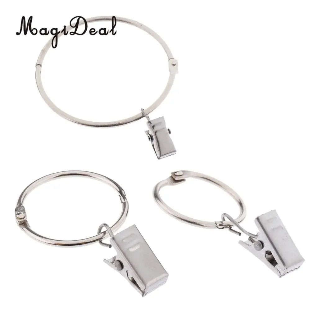 12 шт. кольцевой крючок для занавески с зажимами глазами портативные открытые