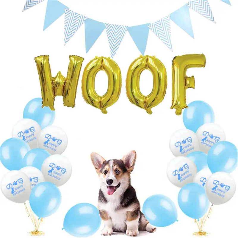 25 шт./компл. Собака Щенок вечерние украшения Воздушные шары Woof фольги следа