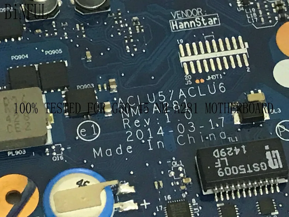 Материнская плата BiNFUL NEW 100% протестирована ACLU5/ACLU6 материнская для LENOVO NM A281