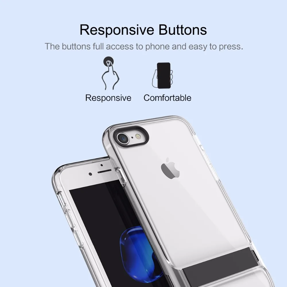 Чехол Rock для iPhone 7, 7 Plus, серия Royce, с подставкой, TPU+ PC, прозрачный чехол для телефона, для iPhone 7 Plus, чехол для телефона, роскошный