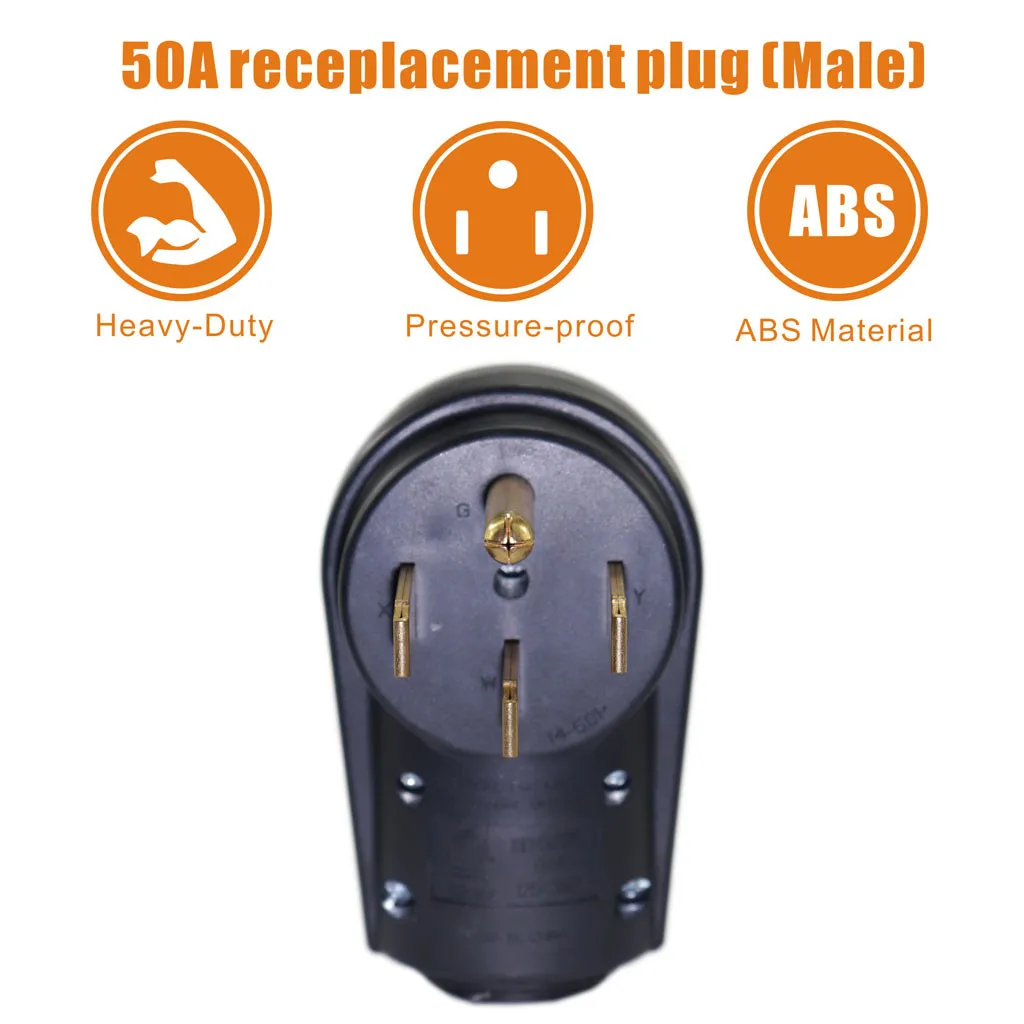 Запасной шнур питания RV 50A AMP сверхмощный черный с ручкой сменный штепсельная