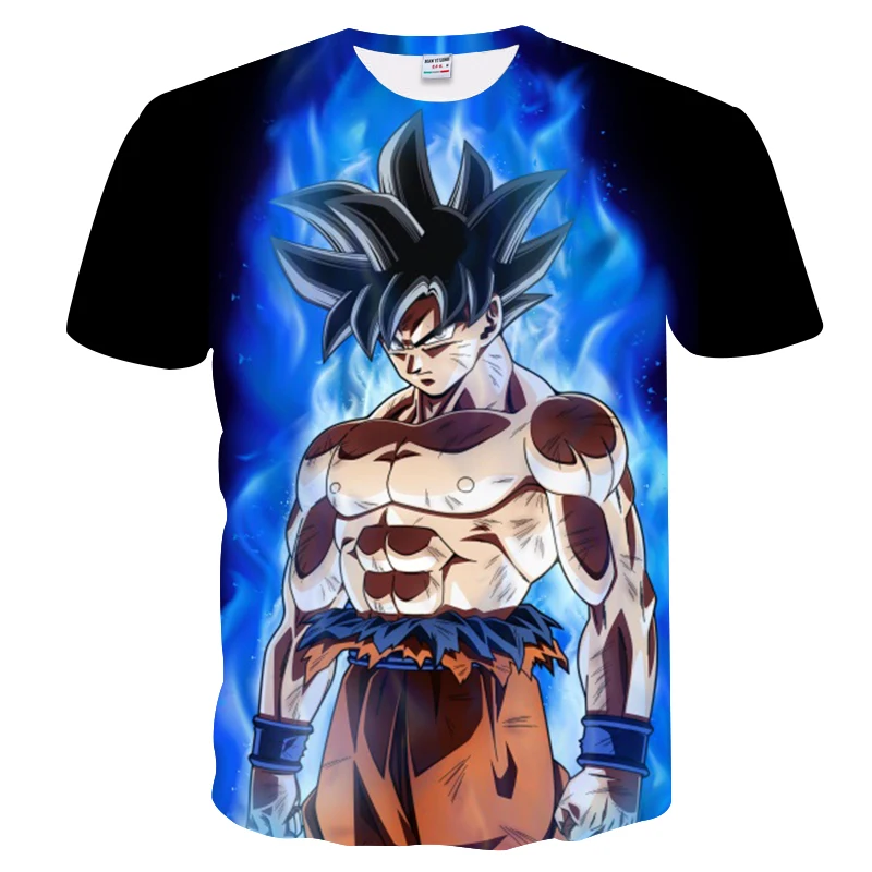 Новые футболки Dragon Ball Z мужские летние повседневные с 3D принтом Super Saiyan Son Goku