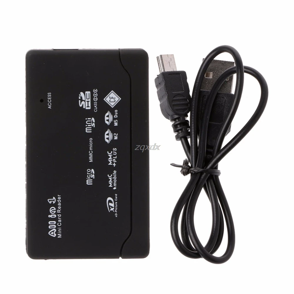 Устройство для чтения карт памяти Все в одном USB внешний SD SDHC Mini Micro M2 MMC XD CF черный