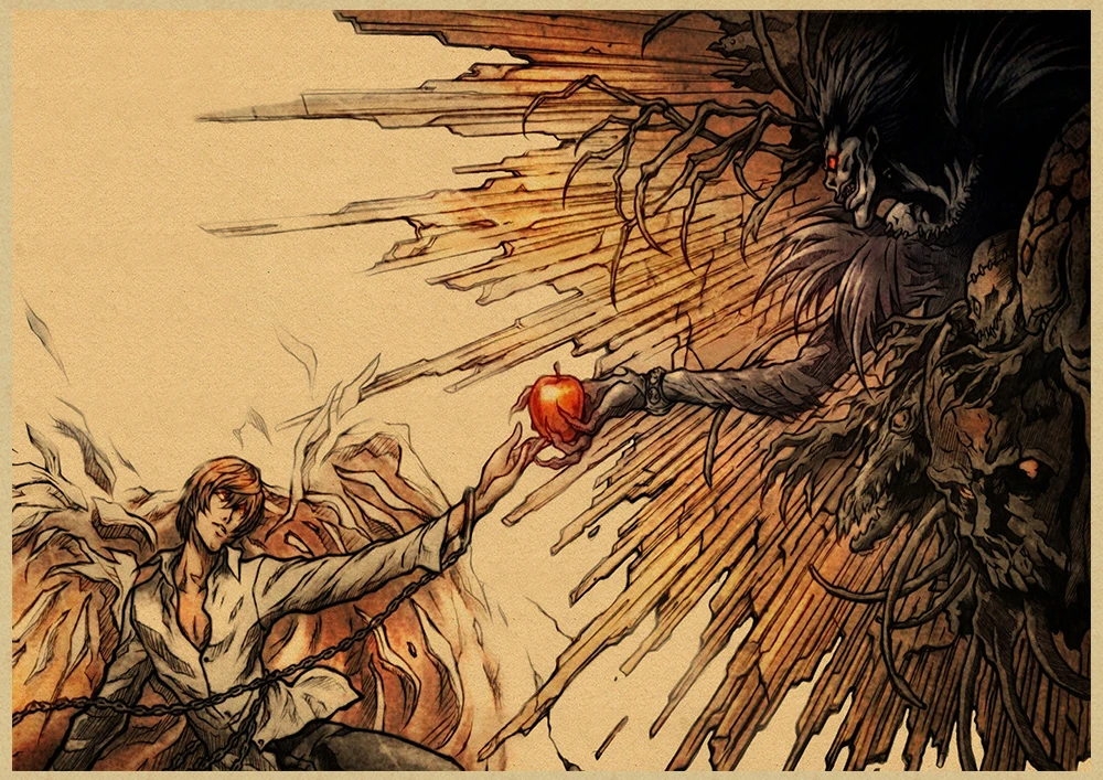 Death Note A стиль японский мультфильм комикс плакат крафт настенная бумажная наклейка Бар Кафе декоративный Paintin