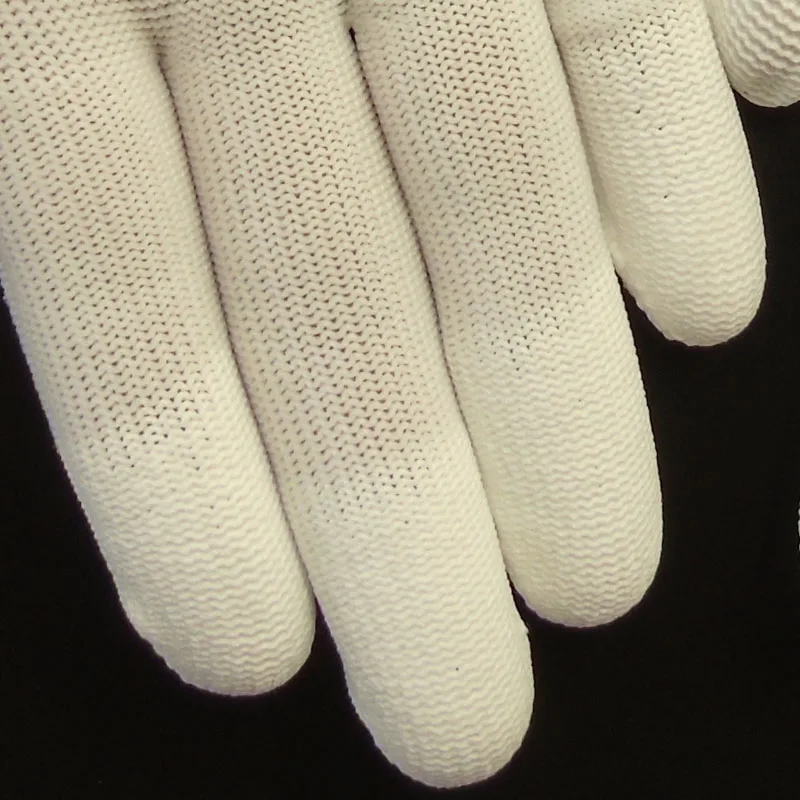 Нейлоновые перчатки с покрытием для пальцев гибким резиновым тонкие трикотажные