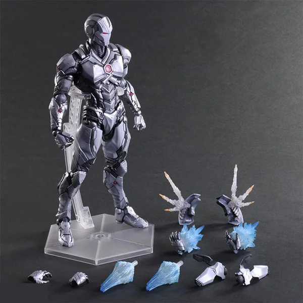 Ironman Gray Play Arts Kai Железный человек Доктор Стрэндж Веном Капитан Америка Дэдпул PA Kai 27 см ПВХ фигурка куклы игрушки подарок для детей Brinquedos - Цвет: Ironman Gray