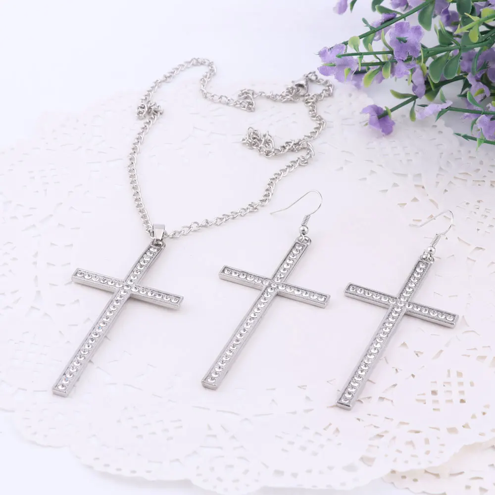 Классические наборы свадебных ювелирных изделий с крестиком золотого цвета