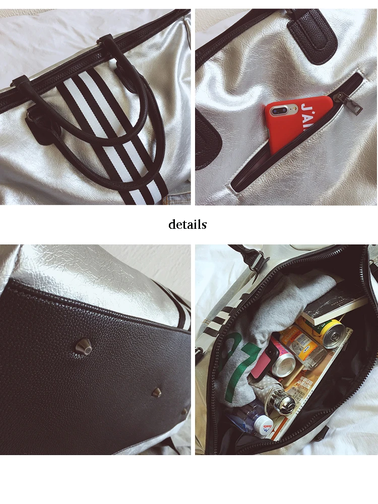 Кожаная Дорожная сумка для женщин и мужчин спортивная в полоску спортивные сумки