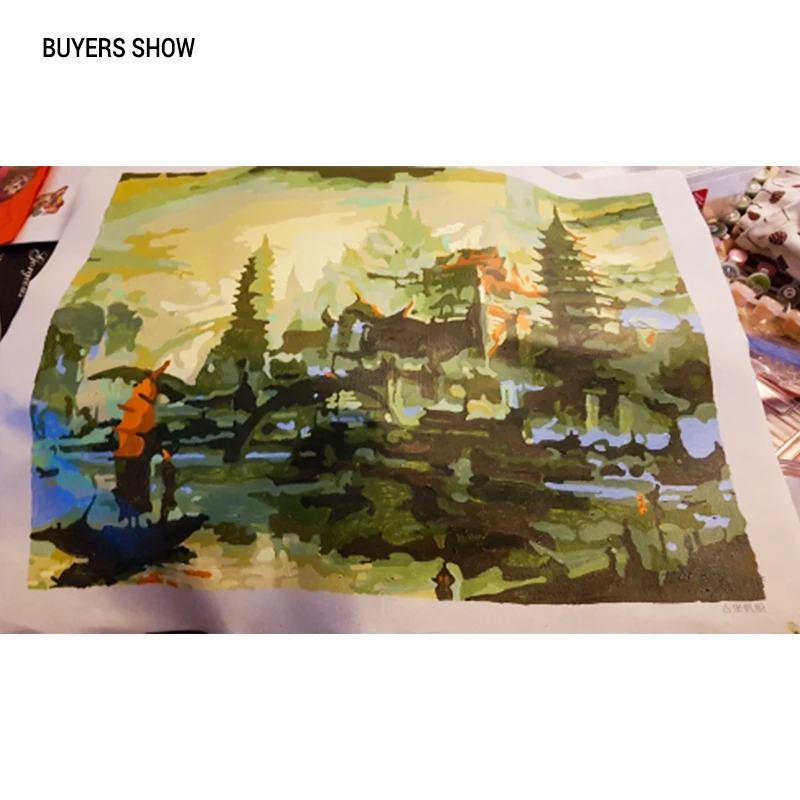 Набор для рисования по номерам на холсте пагода|diy painting|painting diyabstract landscapes paintings |