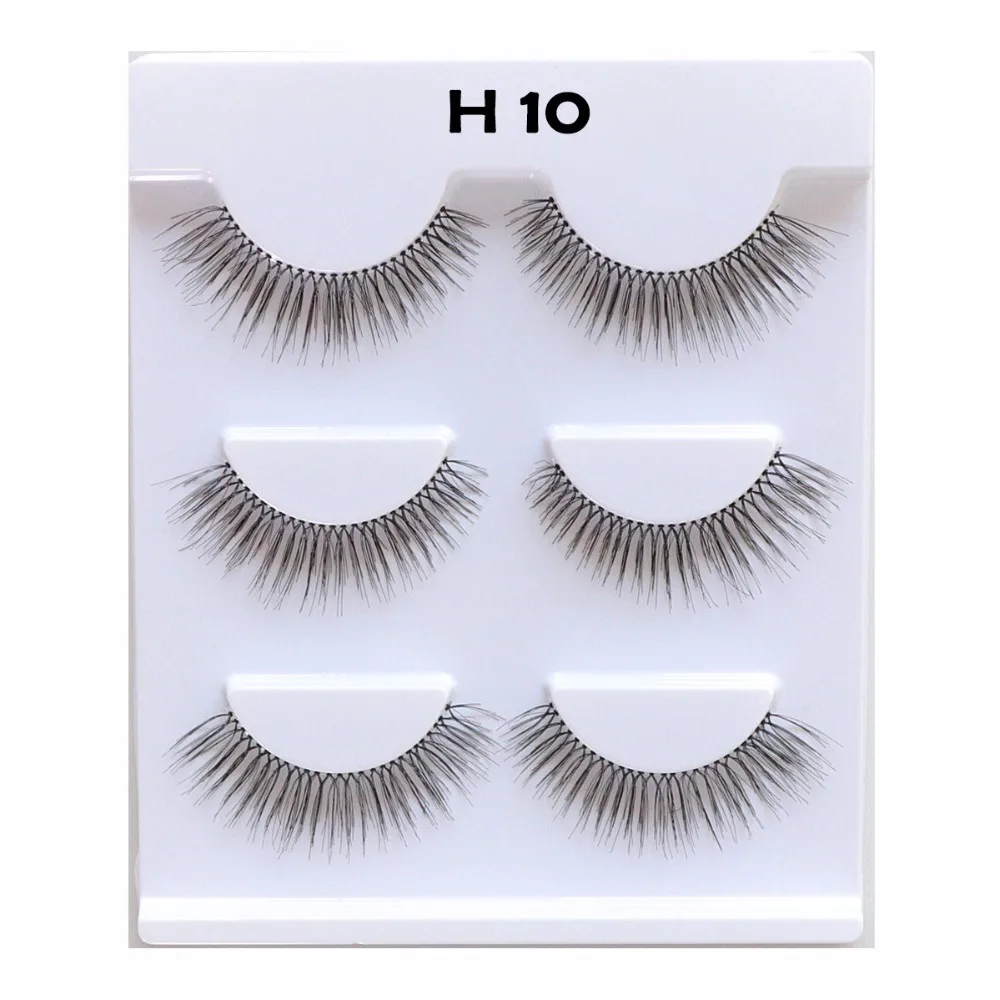 ( H7-H12) Human Hair Strip Lashes Natural Style Wholesale Eyelash LILYCILIA 3 Pairs per Lot | Красота и здоровье