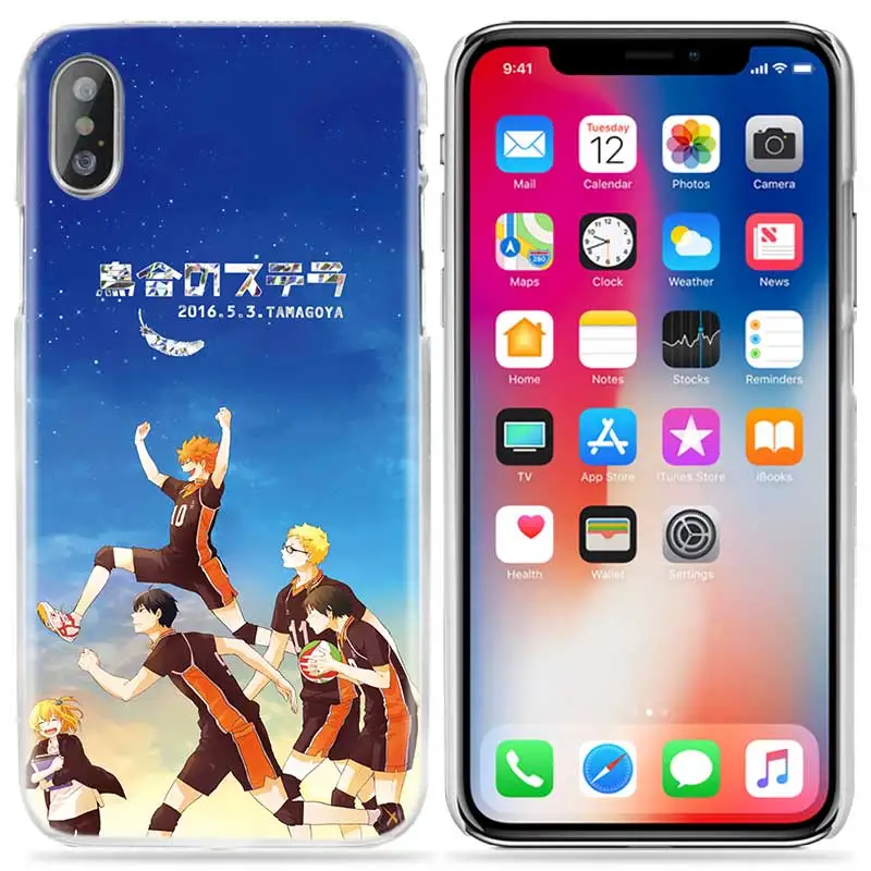 Haikyuu Хината чехол для iPhone XS Max XR X 10 7 S 8 6 6 S плюс 5S SE 5 4S 4 5C Прозрачный Жесткий ПК аниме чехол для телефона Coque - Цвет: 07