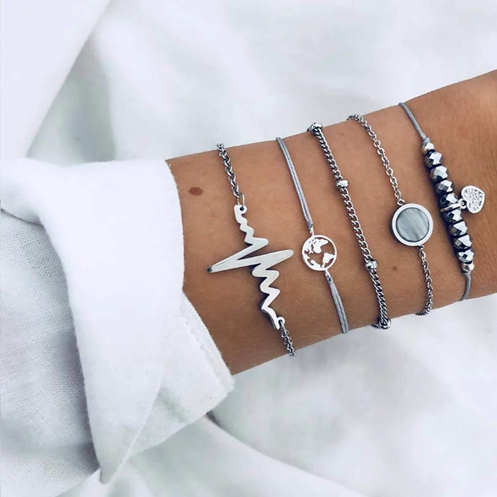 5 шт./компл. очаровательные браслеты в форме сердца ананаса из кокосовой пальмы